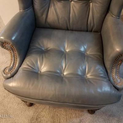 Blue Leather chair by Classic Leather Co.