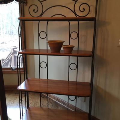 wrought iron & wood baker's rack -- MUST SEE!