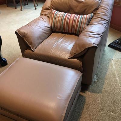 leather chair & ottoman