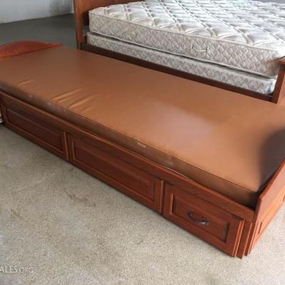 extra-long twin bed w/ storage drawers