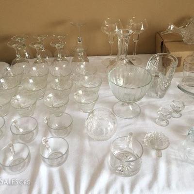 Clear Depression Glass - Variety of Patterns