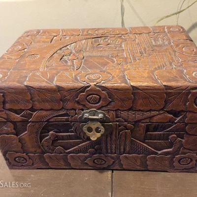 Hand carved trinket box 