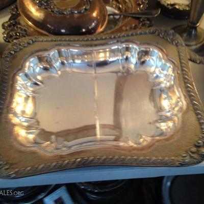 Silver serving dish with cover.....