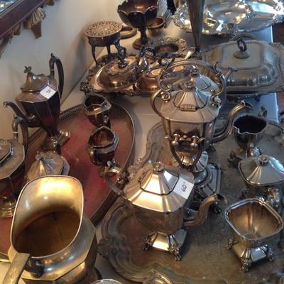 Silver tea sets and more