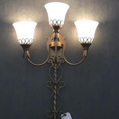 Pair of 3-light sconces