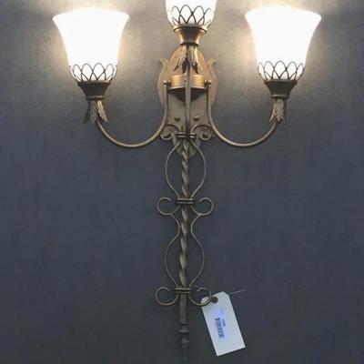 Pair of 3-light sconces