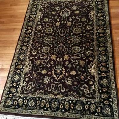 Heirloom-quality, hand-knotted vegetable-dyed Indian rug