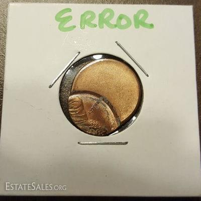 CTH004 One Blank Off-Center Error Lincoln Penny
