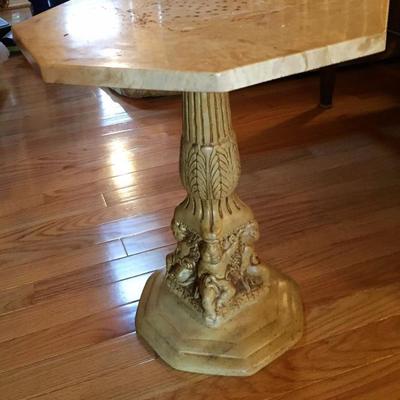 Marble pedestal tables (3)