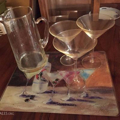 Martini Pitcher and glass set