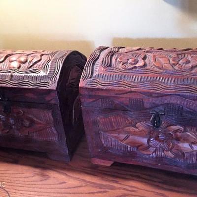 Carved Wood Boxes