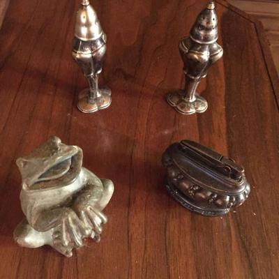 Vintage Salt and Pepper Shakers and Lighter