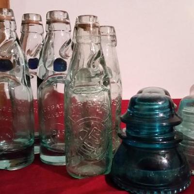 Codd Bottles/ Vintage Glass Insulators