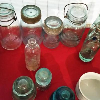  Blue Glass Ball Jars/ Glass Insulators