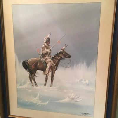 Original painting by White Buffalo. Back has when and where it was purchased.