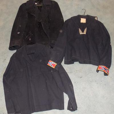 WW2 era Navy peacoat, woolen shirts