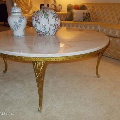 Round marble and brass table $350
39 X 16