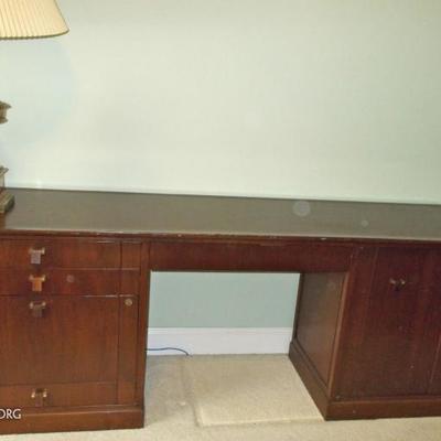 Solid wood credenza/desk-would make a great TV stand