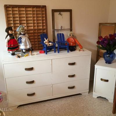Wood Dresser and cabinet