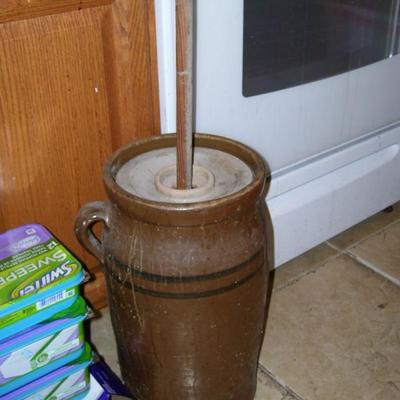 Antique stone butter churn - it's a beauty!