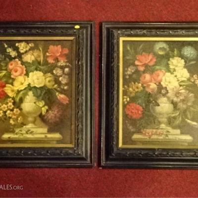2 EULALIO GARCIA MATA (CUBAN 1910 - 1985) OIL ON CANVAS FLORAL REALISM PAINTINGS, EACH SIGNED LOWER RIGHT