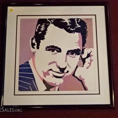 MARTIN KRELOFF POP ART CARY GRANT LITHOGRAPH, LIMITED EDITION, SIGNED BY ARTIST