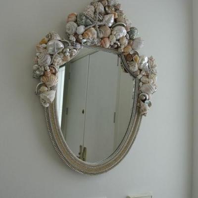 Swarovski crystal seashell mirror