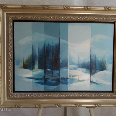 Pati Bannister
Winter Scene $2,000
oil on canvas 
with frame 21 7/8