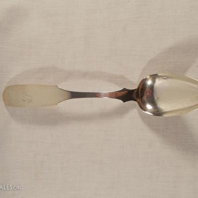 I S Gilpin Coin Silver Serving Spoon
It is engraved E. It measures 8 Â¾â€.
$75