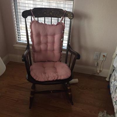 Rocking chair with pink pads