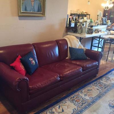 Red Leather Sofa great condition