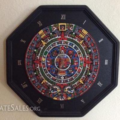 Aztec Sun Stone Clock