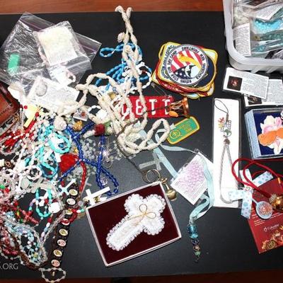 Box lot of rosary necklaces
