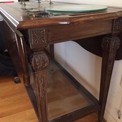 Glass Topped Drop Leaf table