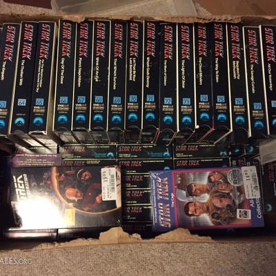Collection of Star Trek VHS tapes