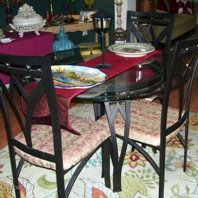 Beveled dining table with 4 chairs.....