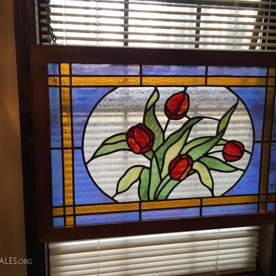 Leaded & stained glass, lovely piece