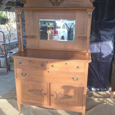 Dresser with mirror - $400