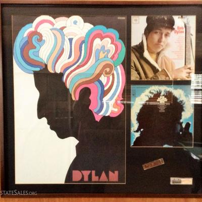Bob Dylan Framed Albums and Harmonica