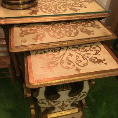Hand painted nesting tables