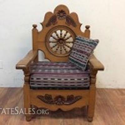 Carved Wood Armchair