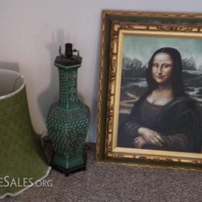 MMD001 Mona Lisa Reproduction Painting & Ceramic Lamp
