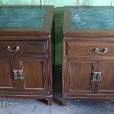 MMD012 Vintage Wooden Oriental End Tables
