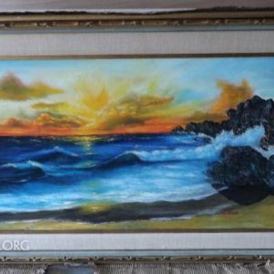 MMD022 Original Framed & Matted Scenic Oil Painting Yuen
