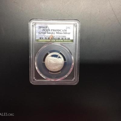 Silver Quarter Smoky Mtns PR69 DCAM 2014