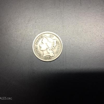 3 cent piece 1881