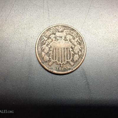 2 cent piece 1865