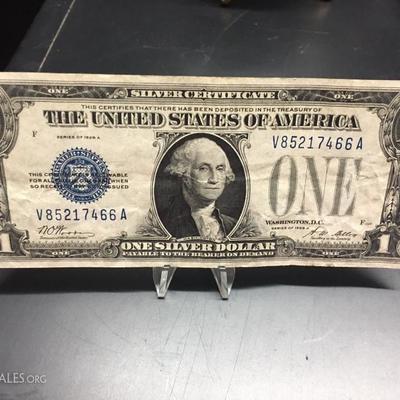 Silver Certificate 1928A funny back