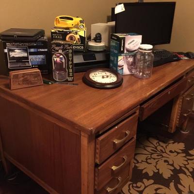 Walnut Desk, CD's, DVD's, Portable DVD player, Scratch repair kit