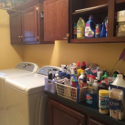Whirlpool Washer Dryer and Cleaning Supplies